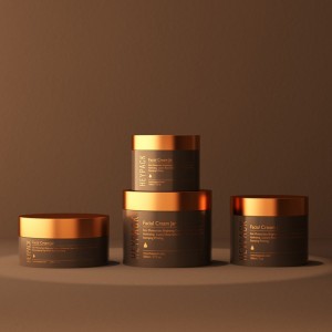 Custom-made 4o 8oz 10oz 16oz Bronze /  Gold Lid Face Scrub Cream Jar
