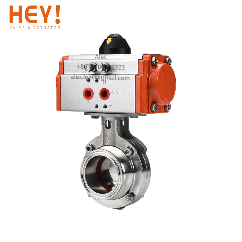 Pneumatic Stainless Steel Sanitary Butterfly Valve