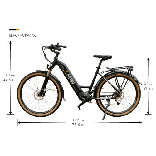 HEZZO New Design Front Suspension 500W Bafang Middle Drive Powerful E Bicycle 9 Gear Transmissions High Speed Aluminium Alloy Light Frame 48V 17.5ah Long Range LG Lithium Battery Mountain Moped Electric Bicycle for Adults