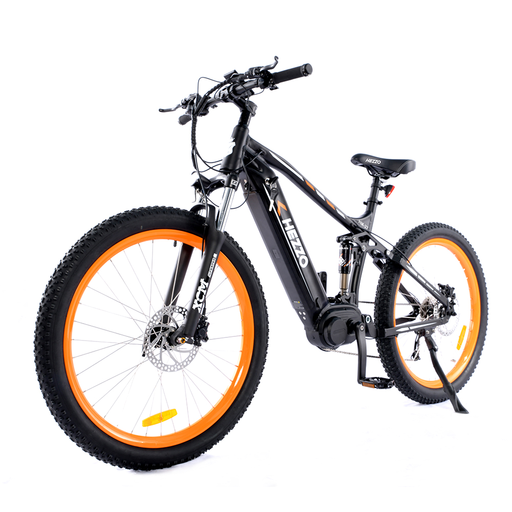 HEZZO 500W 27.5 inches Electric Mid drive E bike 9 speed Aluminium alloy emtb bicycle 15 AH LG Lithium Battery hybrid racing E bike hydraulic brakes electric mountain bicycle For Adults Featured Image