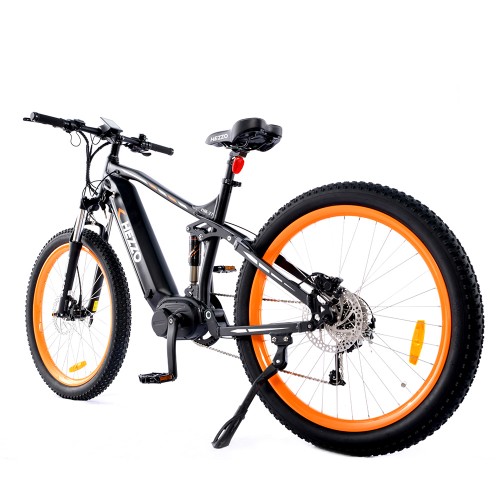 HEZZO 500W 27.5 inches Electric Mid drive E bike 9 speed Aluminium alloy emtb bicycle 15 AH LG Lithium Battery hybrid racing E bike hydraulic brakes electric mountain bicycle For Adults