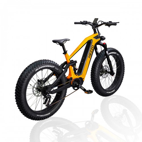 HEZZO HM-26Pro Carbon Fiber Ebike 52V 1000W Bafang M620 Mid Drive Electric Bike Shimano 9 Speed 21AH LG 21700 Battery DNM Full Suspension Snow & Off Road 26×4.8″ Kenda Fat Tire Moped Hybrid Emtb