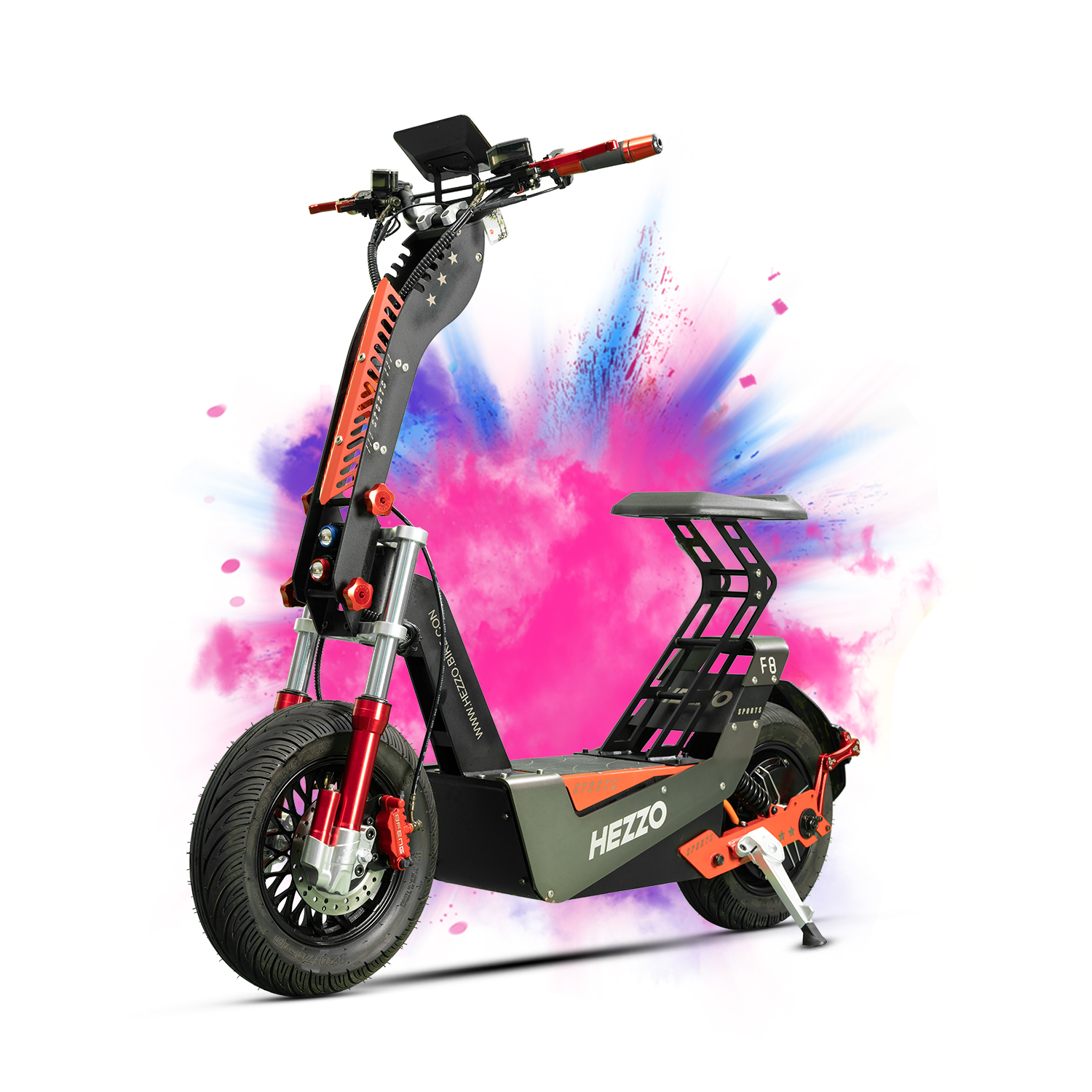 HEZZO NEW F8 Off Road Scooter 72V 8000W 16″ Fat Tyre NFC Escooter 50Ah Lithium 100Km/h Electric Off Road Scooter EU US Warehouse Free Shipping