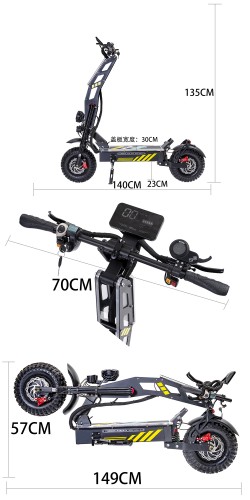 HEZZO New Arrival Electric Scooter HS-13PLUS 8000W Fast Speed 60V 40AH Lithium Battery US Warehouse Free Shipping Folding Escooter For Adults