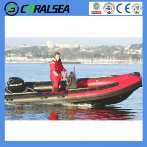 Fiberglass -hull Hypalon RIB leisure/ sport/ fishing/ diving/ rescue boat