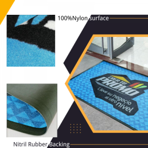 Customized Commerical Logo Rug Carpet with Rubber Backing for Entrance