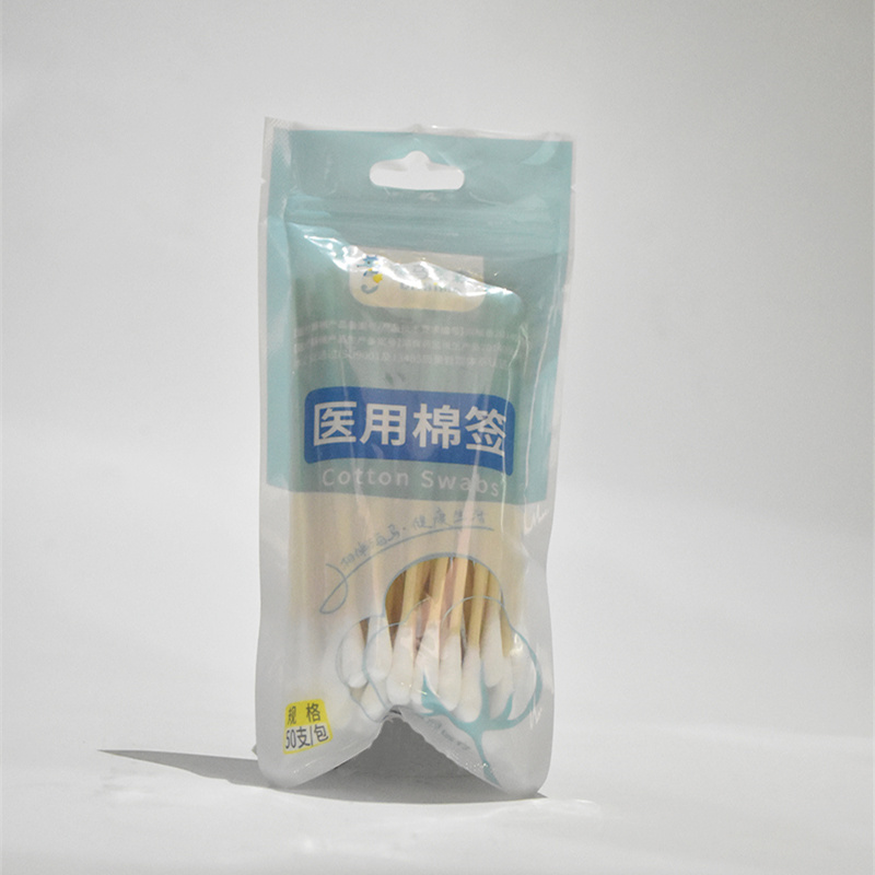 Еколошки прихватљиви медицински за једнократну употребу Бамбус памучни пупољци шминка уклањају уши памучни пупољци медицински брис са бамбусовим штапићима Истакнута слика
