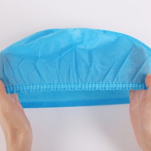 Disposable PP Nonwoven Strip bar Cap Blue Medical Bouffant Head Cover Customization Round Mop Caps