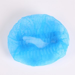 Kertakäyttöinen PP-kuitukangasnauhalippis Sininen Medical Bouffant -päänsuojus räätälöity pyöreä moppikorkki