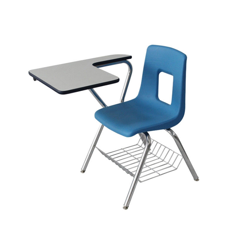 Navy Student Desk Chair Steel Combo School Chair With Writing Table School Furniture (2)