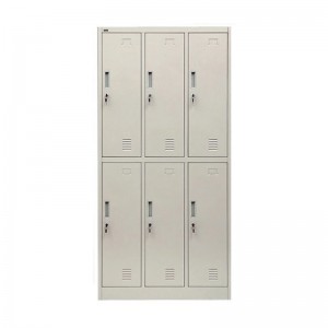 HG-026D-05 Custom Design steel line furniture metal locker cabinet 6 doors for gym steel commercial clothes storage locker