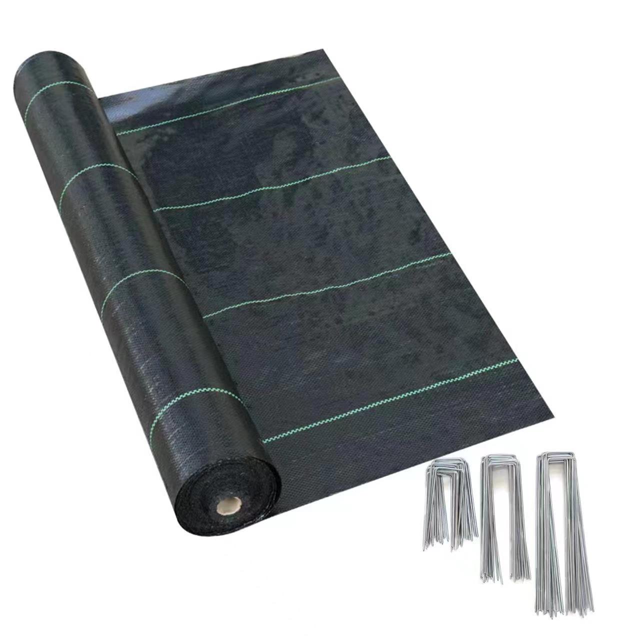 ຈີນຂາຍສົ່ງ Black Color Weed Mat PP PE Woven Plastic Weed Control Block Mat Fabric Cloth Weed Barrier Non Woven for Agricultural Ground Cover