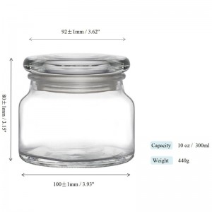 300ml 10oz Glass Candle Jar Candle Holder Vessel Container Storage Jar Container With Lid