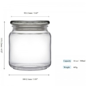 500ml 16oz Glass Candle Jar Candle Holder Vessel Container