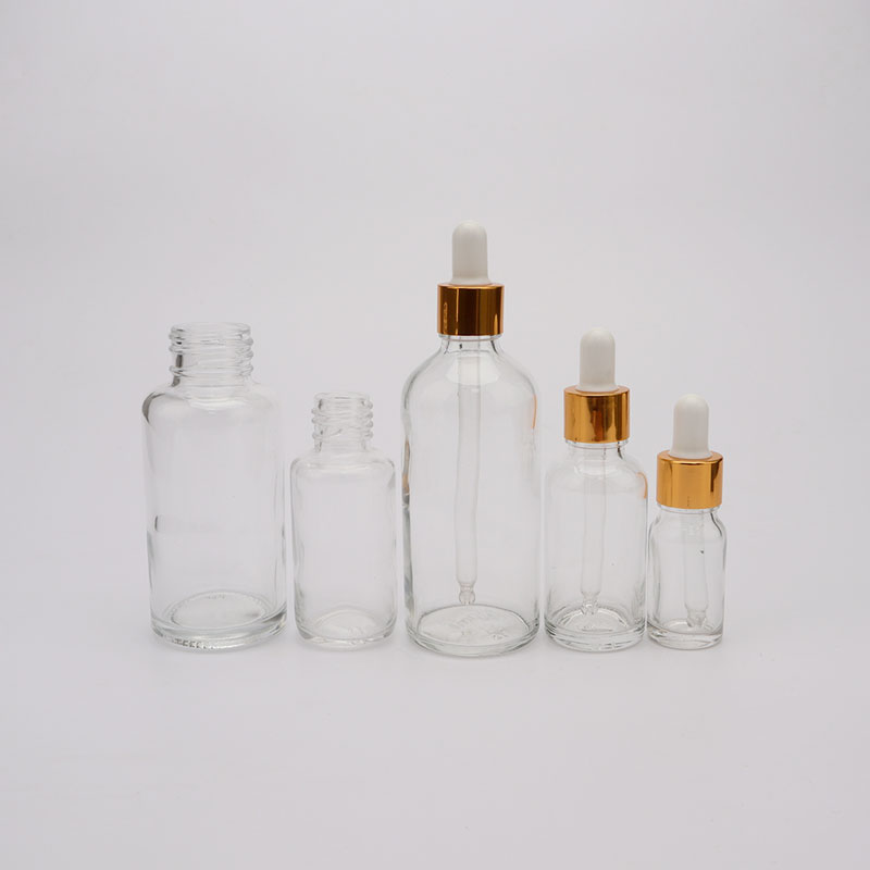 Glass Essence Oil Bottles with Screw Cap or Dropper