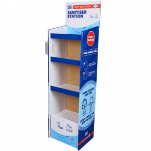 2-Tired Blue Cardboard Custom Counter Display Boxes For Retail Store