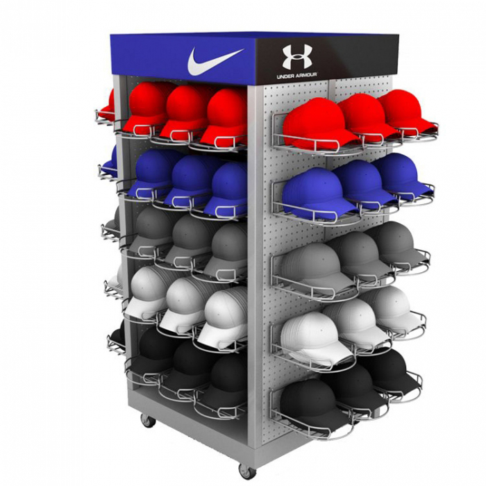 Athletic Metal Multiple Hat Display Rack Wholesale For Retail Store (2)