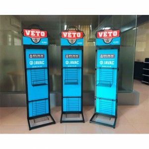 Attractive Floor Blue Metal Tool Bag Shop Display Rack Ideas