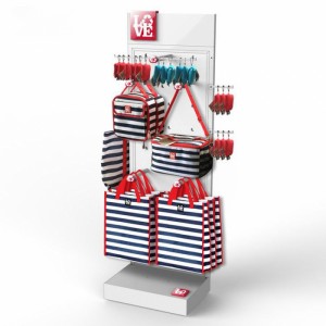 Big Red Metal Merchandise Bag Retail Shopping Display Stand Store