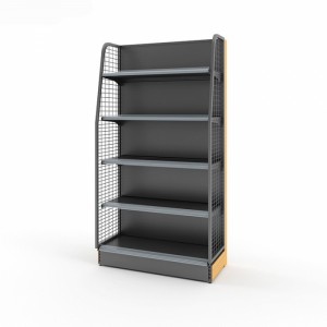 Durable Black Metal Shelf Rack With Net Separation For Shop