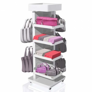 Casual Customized Gray Metal 4-Layers Floor Bag Display Stand