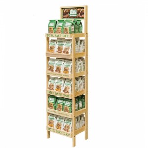 Catch Glance Freestanding Double Sided 5-Tiered Wooden Food Display Stand