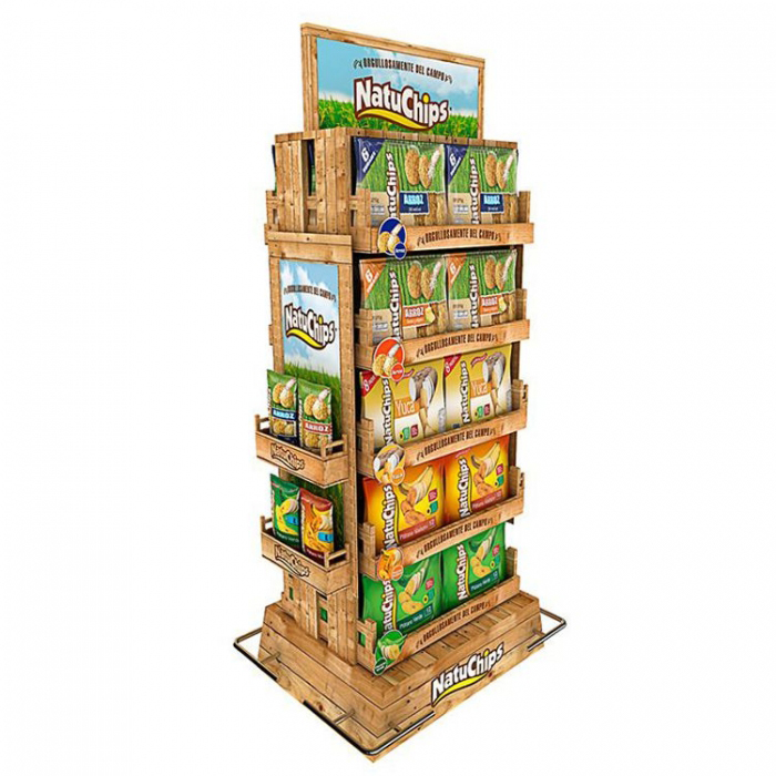 Catch Glance Freestanding Double Sided 5-Tiered Wooden Food Display Stand (5)