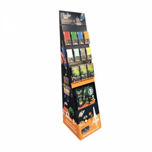 Cost Effective In Store Movable Free Standing Cardboard Floor Display Stand