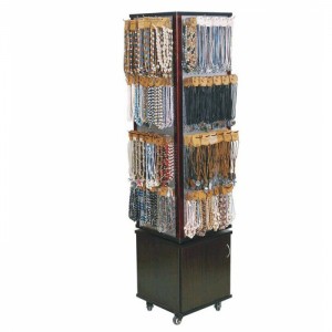 Creative Floor Rotating Jewelry Retail Display Stand With Cabinet