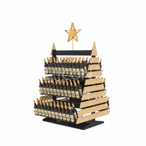 Custom 2-Way Metal Wooden Rack Christmas Tree Beverage Display Stand