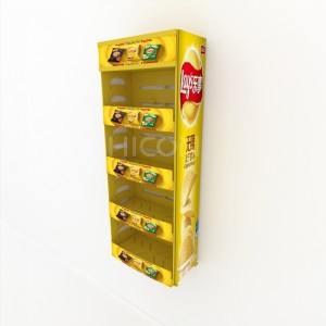 Custom 4-Tiers Yellow Metal Food Display Rack Design For Sale