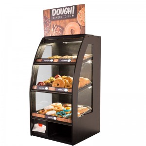Custom Food Retail Glass Wood Bakery Bread Cake Display Cabinet