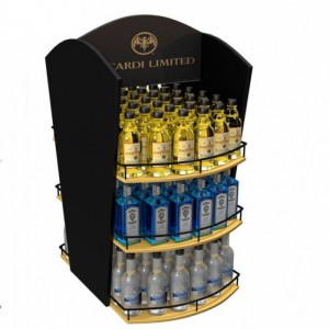 Custom Retail Shop Floor Whisky Bottle MDF Wooden Display/Wood Whisky Display Stands/Whisky Display Rack