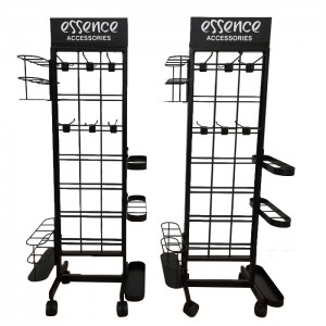 Custom Retail Store Metal Rack Umbrella Display Rack With Casters