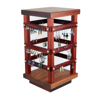 Customized Brown Wooden Wholesale Earring Jewelry Display Stand