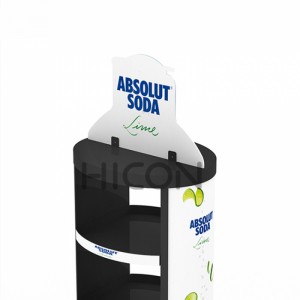 Customized White 4-Tiers Metal Creative Soft Drink Displays Rack