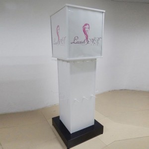 Dazzling Custom Floor Hair Bow Product Display Stands With Backlight