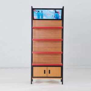 Cost Effective Factory Brown Wood Retail Display Shelving With Cabinet