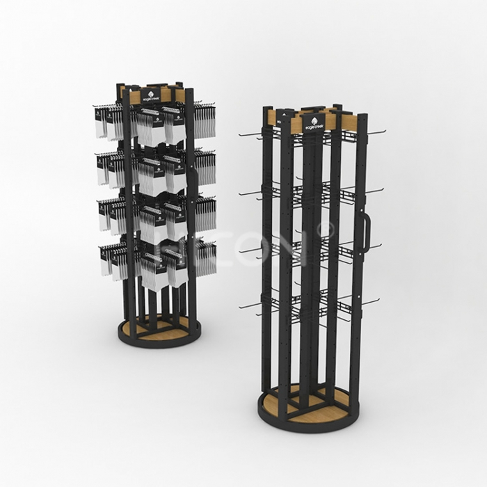 Countertop Display Rack with Hooks Metal Wire Rotating Display