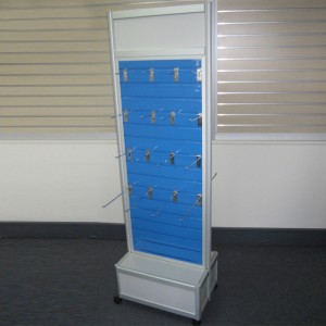Reliable Customized Free Standing Slatwall Display Stands With Storage