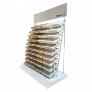 Entice Your Customers White Showroom Granite Tile Display Rack For Sale