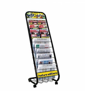 Experienced Movable Floorstanding Newspaper Magazine Brochure Display Rack