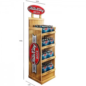 Floor Brown Wood Design Custom Wooden Storage Display Wine Stand