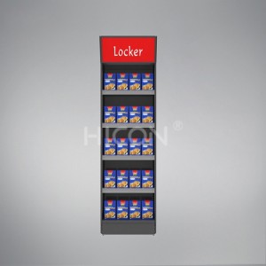 Floor Standing Metal Snacks Display Biscuits Display Stand For Retail Stores