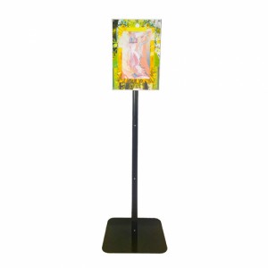 Free Standing Sign Stand, Black Metal Signage Display Changeable Graphic