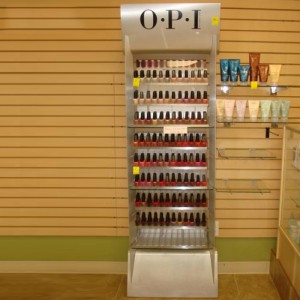 Freestanding Beauty Store Metal Acrylic Nail Polish Floor Display Stand