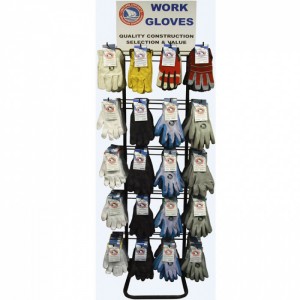 Functional 4-Sided Silver Metal Baseball Glove Display Stand