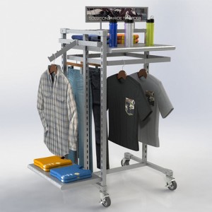 Gray Moveable Custom Metal Retail Store Clothing Display Racks For Sale