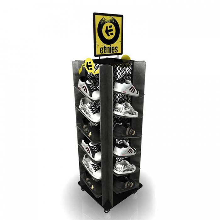 In-Store Marketing Metal Floor Retail Sports Shoes Display Rack Stand (1)