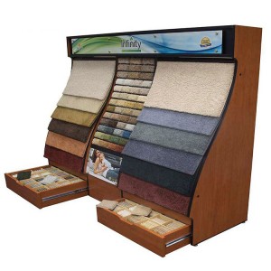 Large Wood Floor Carpet Sample Display Rack For Sale With Drawer